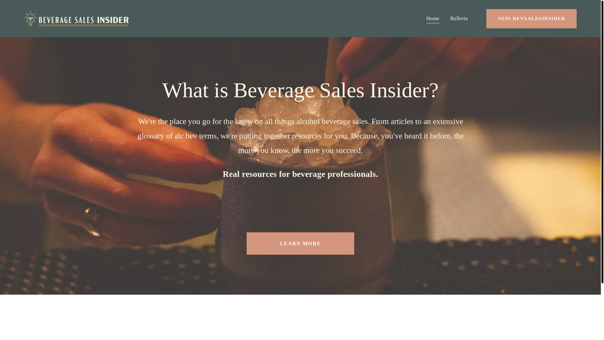 website screenshot of https://beveragesalesinsider.org/