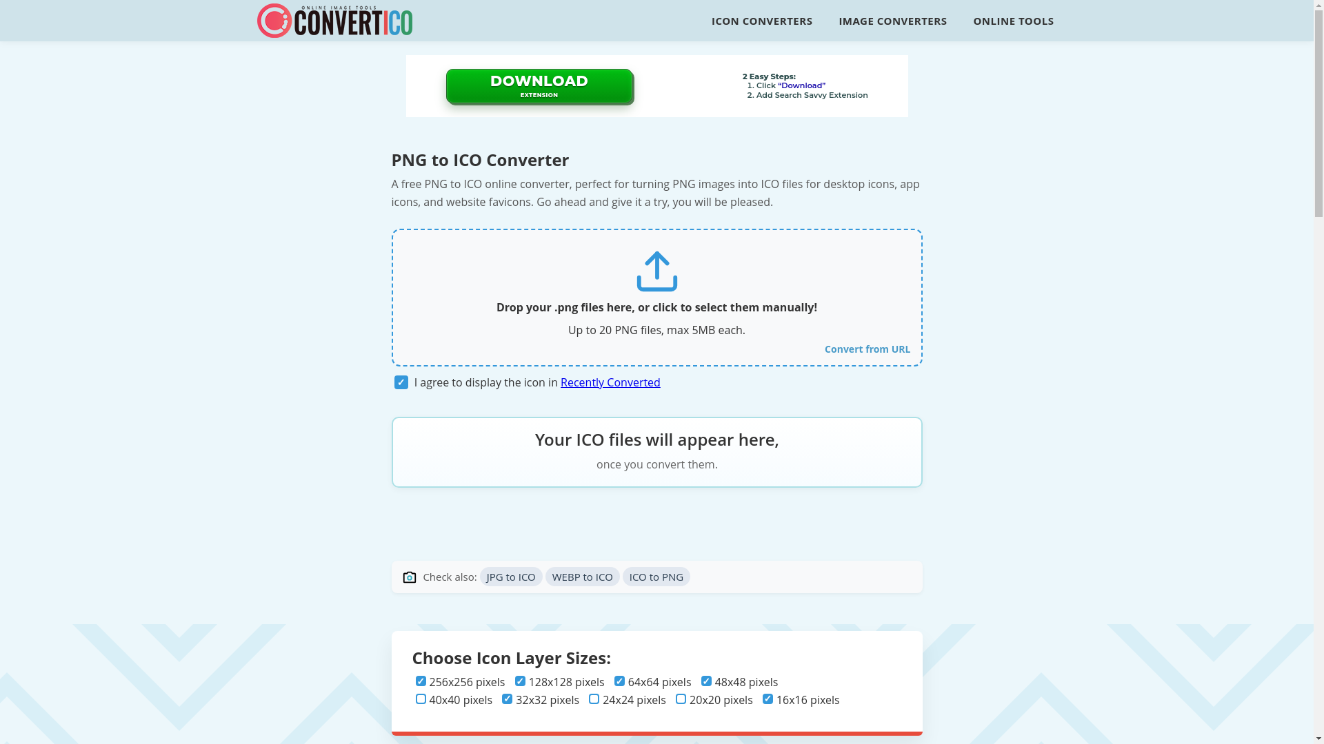 website screenshot of https://convertico.com/