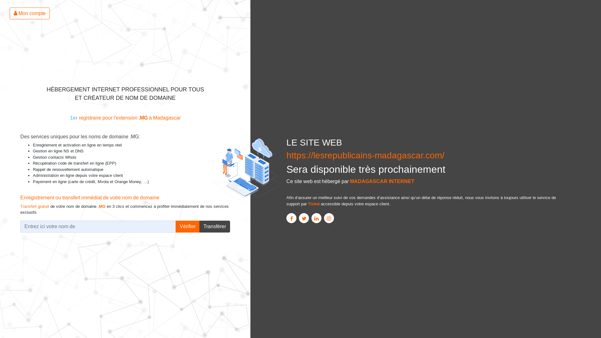 website screenshot of https://lesrepublicains-madagascar.com/