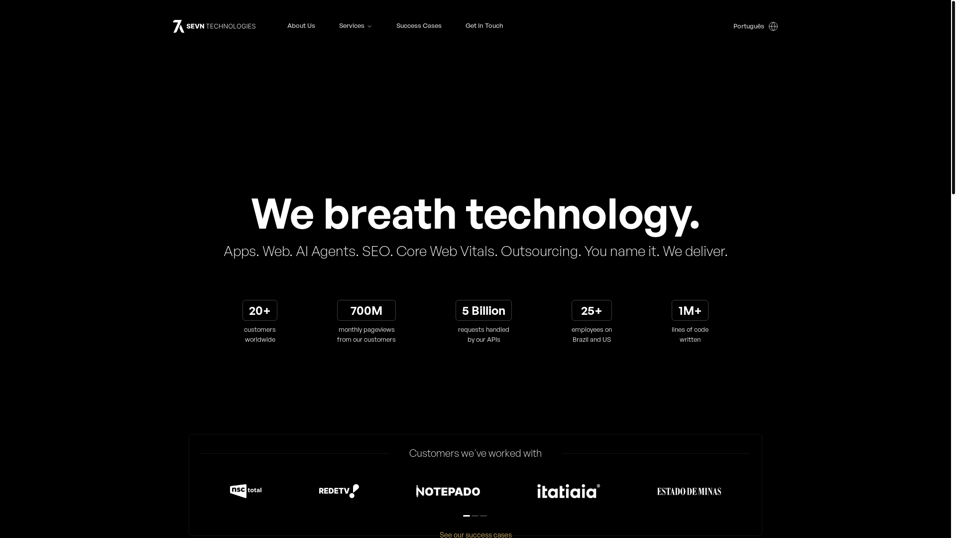 website screenshot of https://sevn-website.pages.dev/