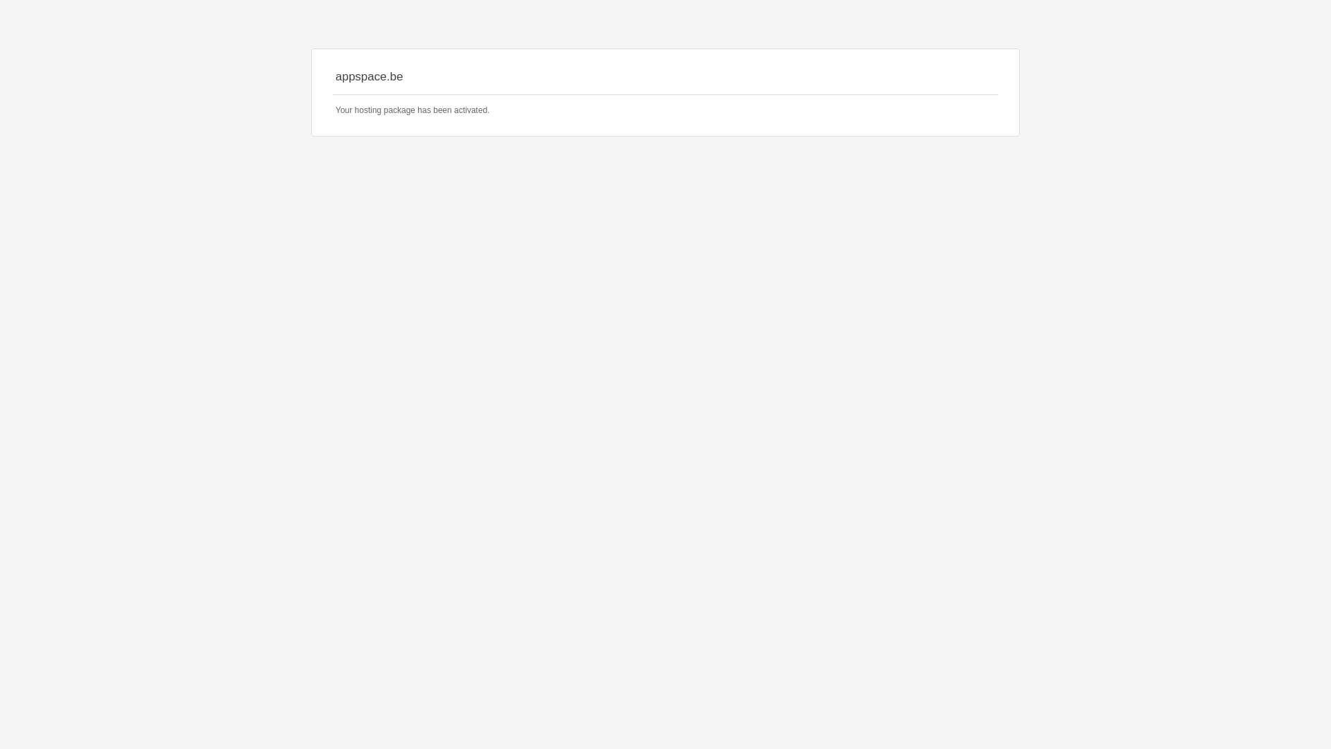 website screenshot of https://appspace.be/