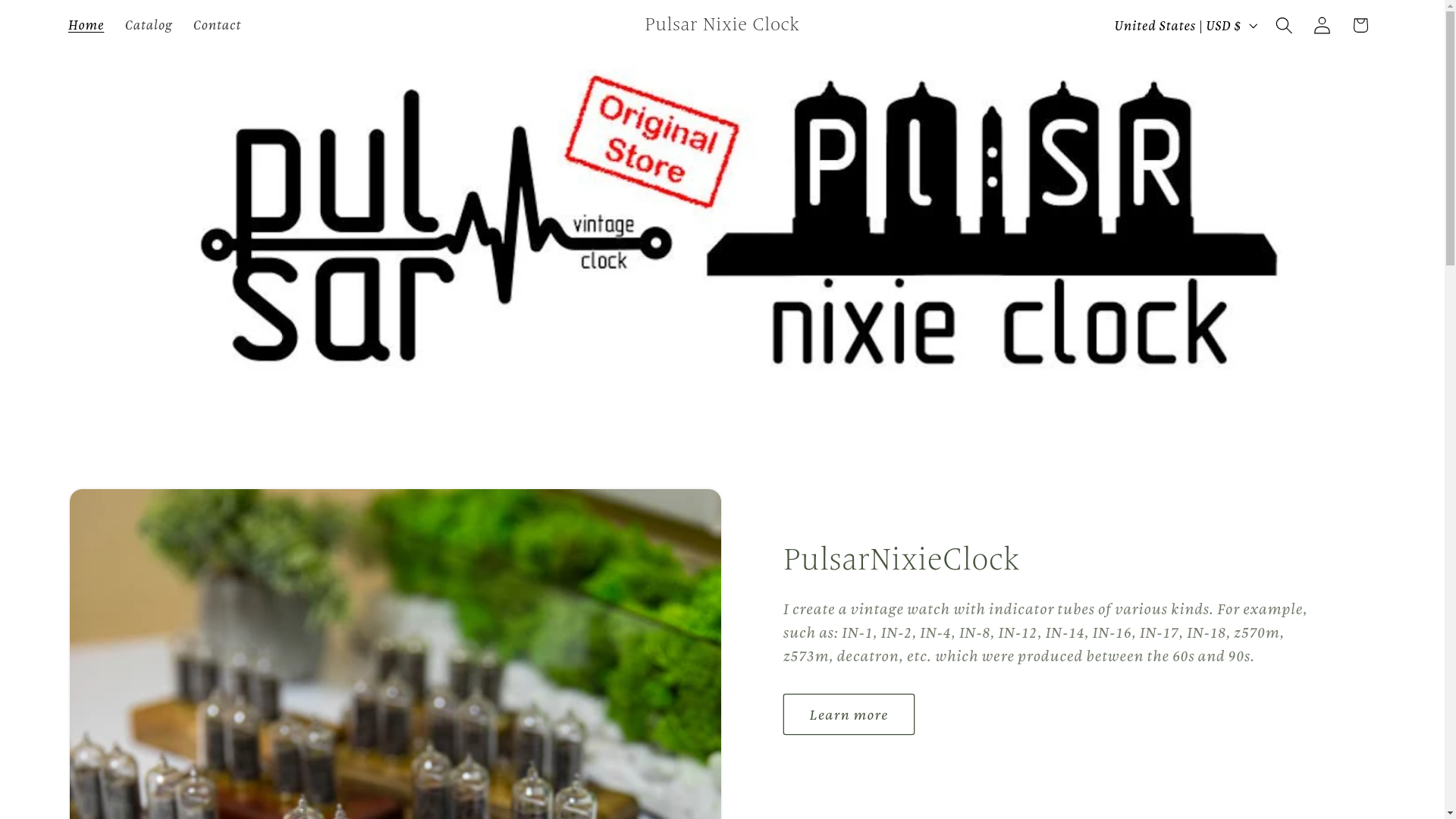 website screenshot of https://pulsarnixie.com/