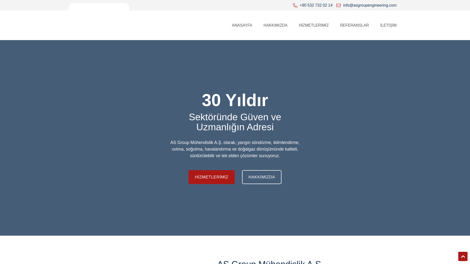 website screenshot of https://asgroupmuhendislik.com/