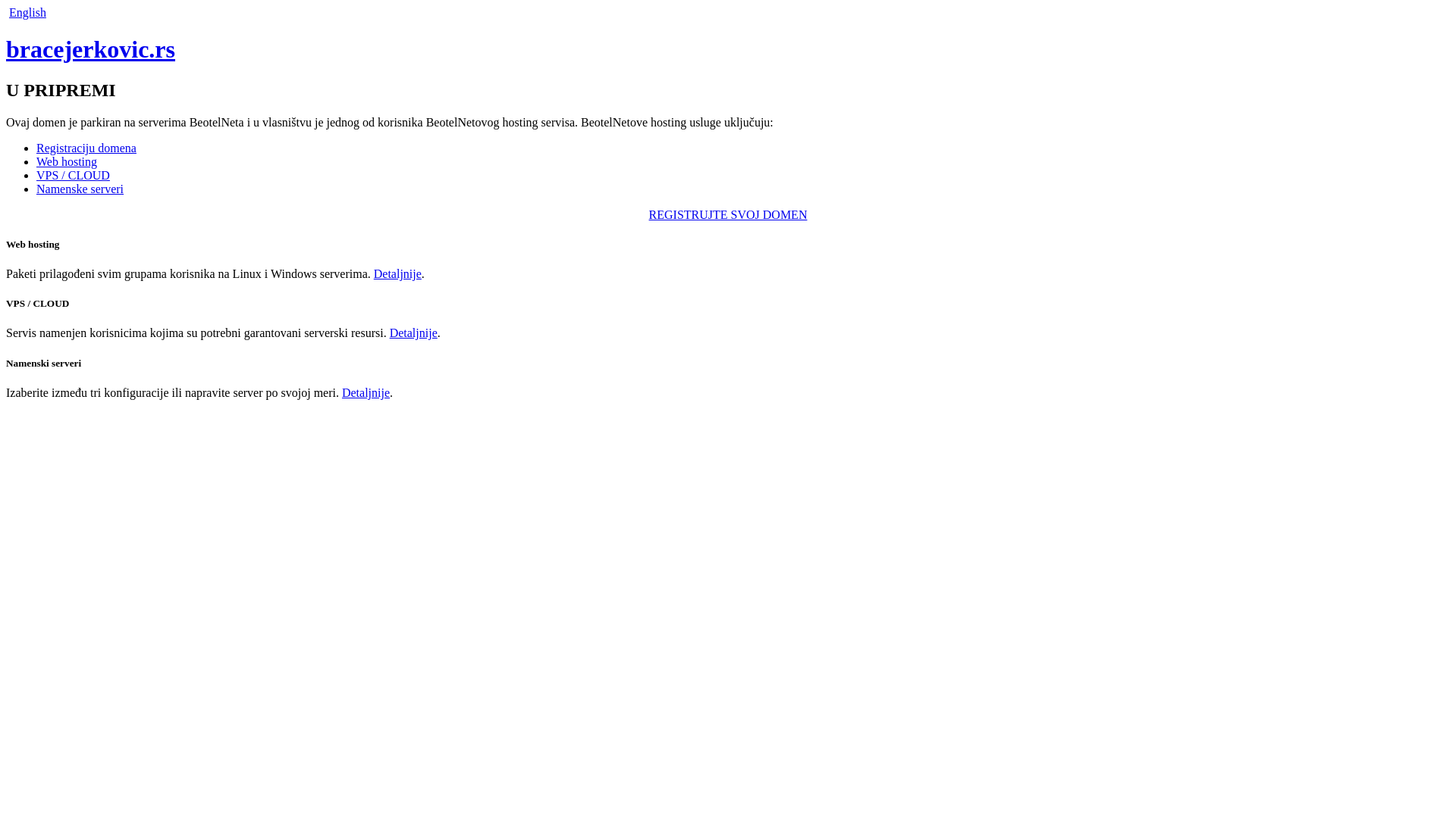 website screenshot of https://bracejerkovic.rs/