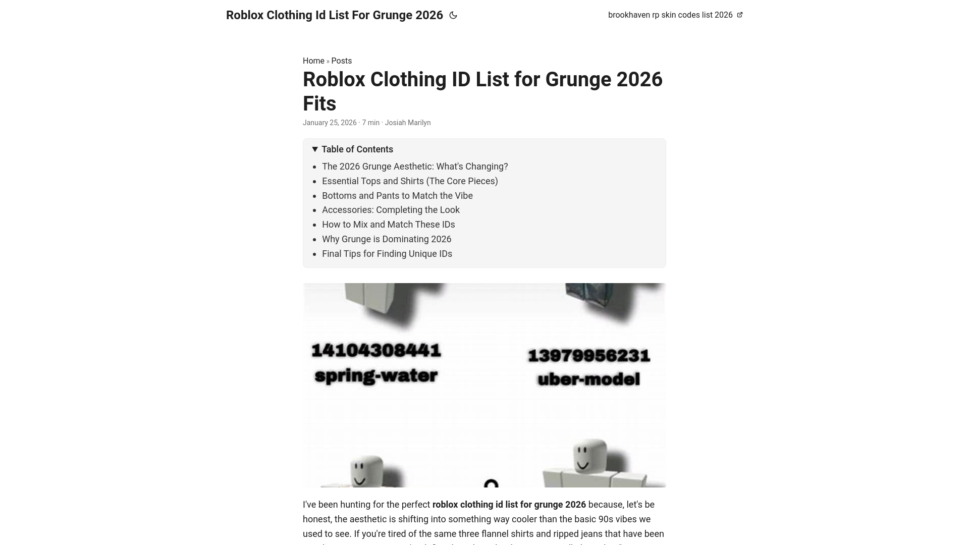 website screenshot of https://roblox-clothing-id-list-for-grunge-2026.pages.dev/