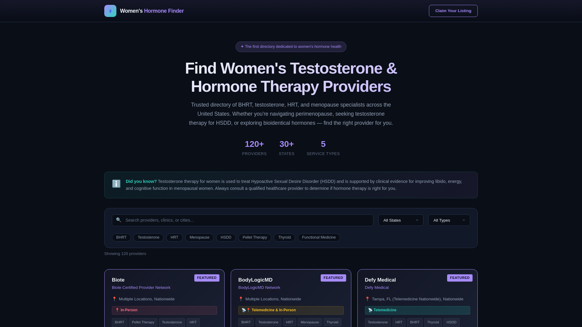 website screenshot of https://womens-hormone-finder.pages.dev/