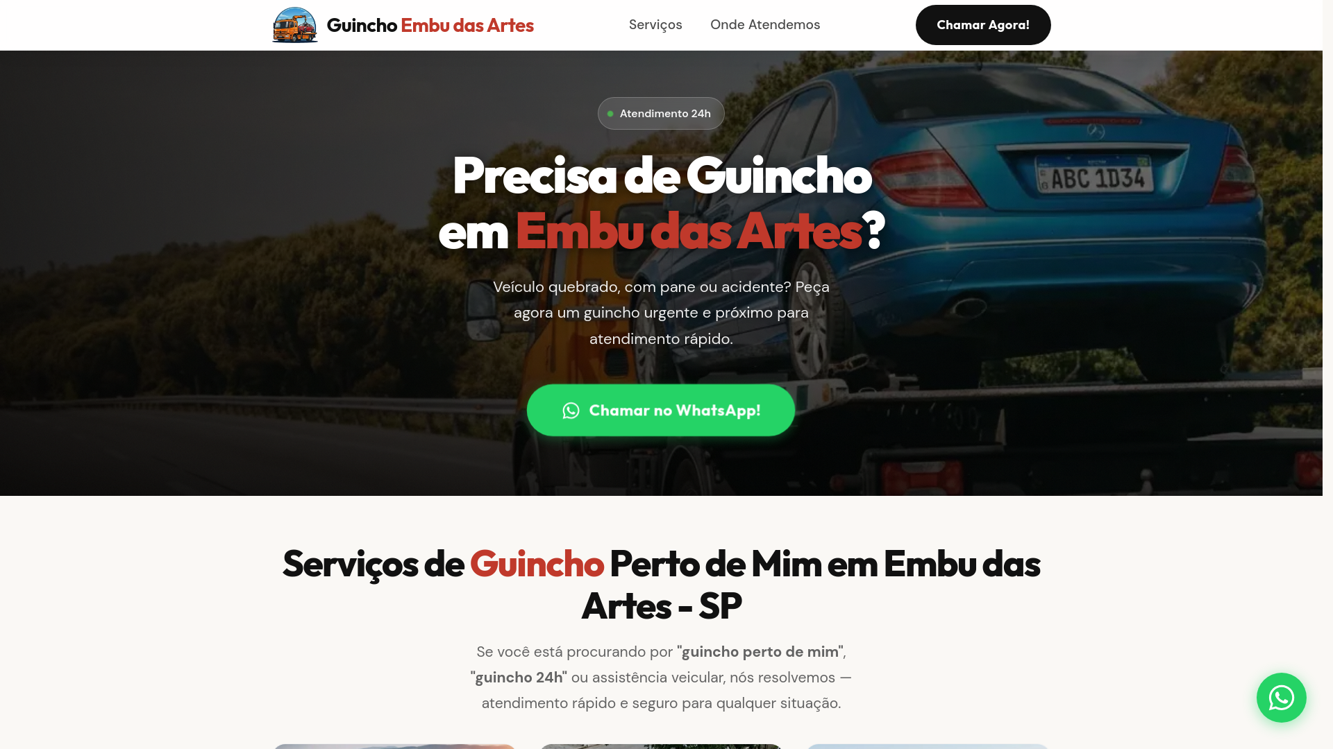 website screenshot of https://guinchosembudasartes.com.br