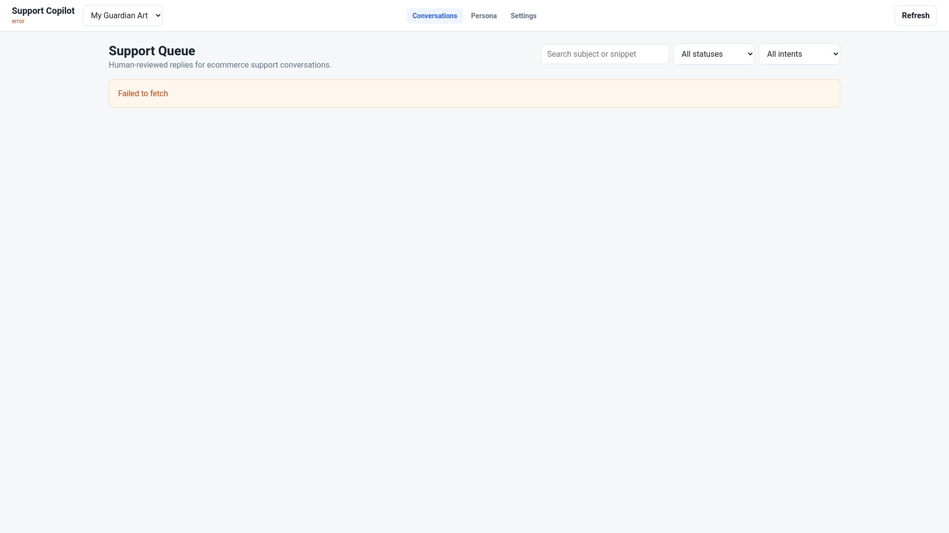 website screenshot of https://support-agent-dashboard.pages.dev/