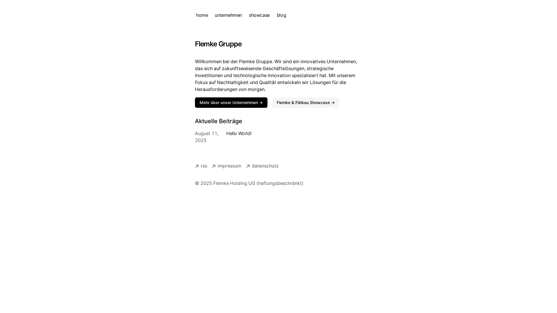 website screenshot of https://flemke-gruppe.de/