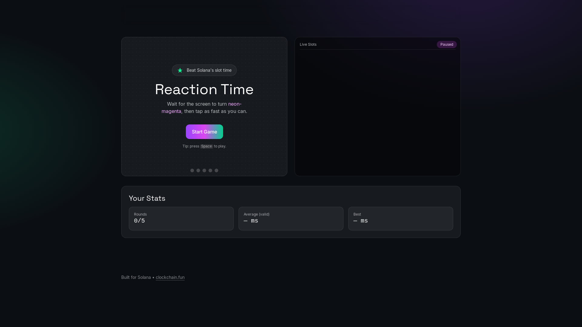 website screenshot of https://clockchain.fun/