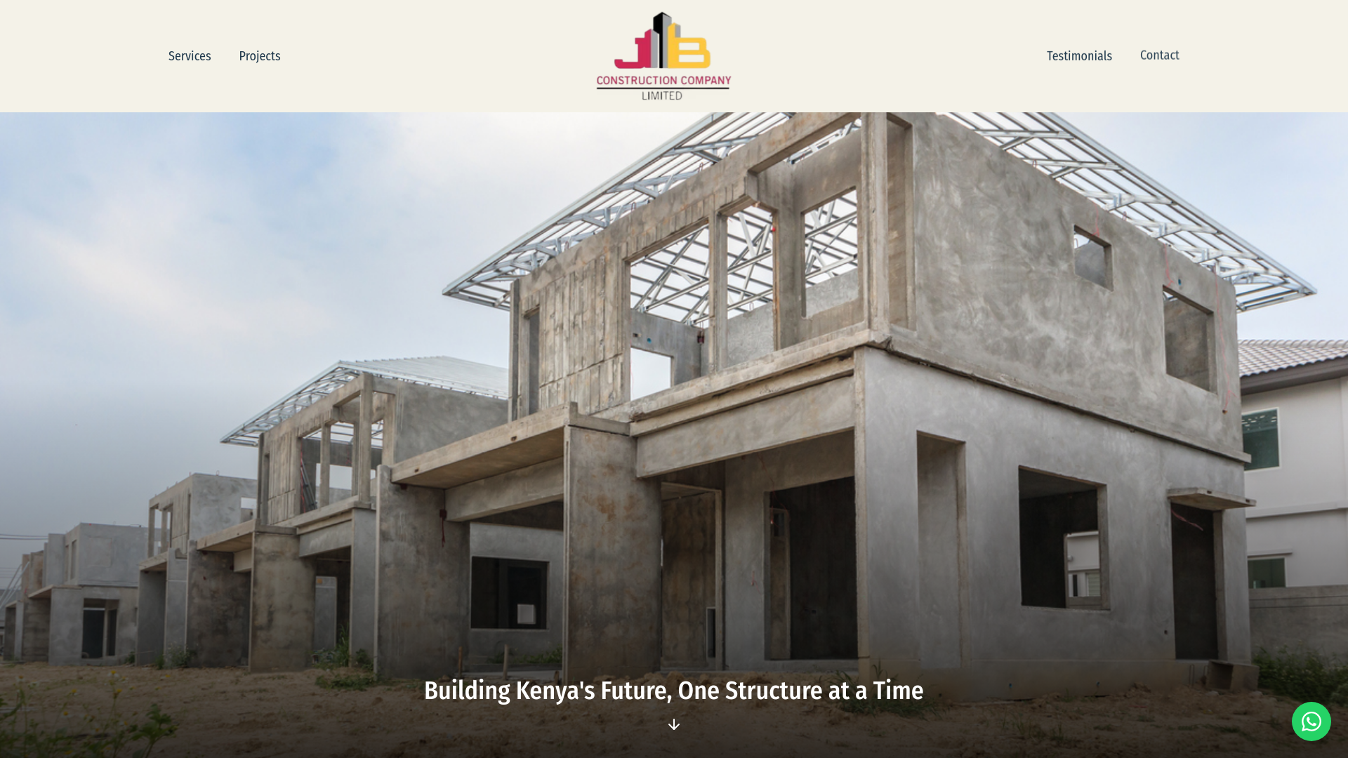 website screenshot of https://jbconstruction.co.ke