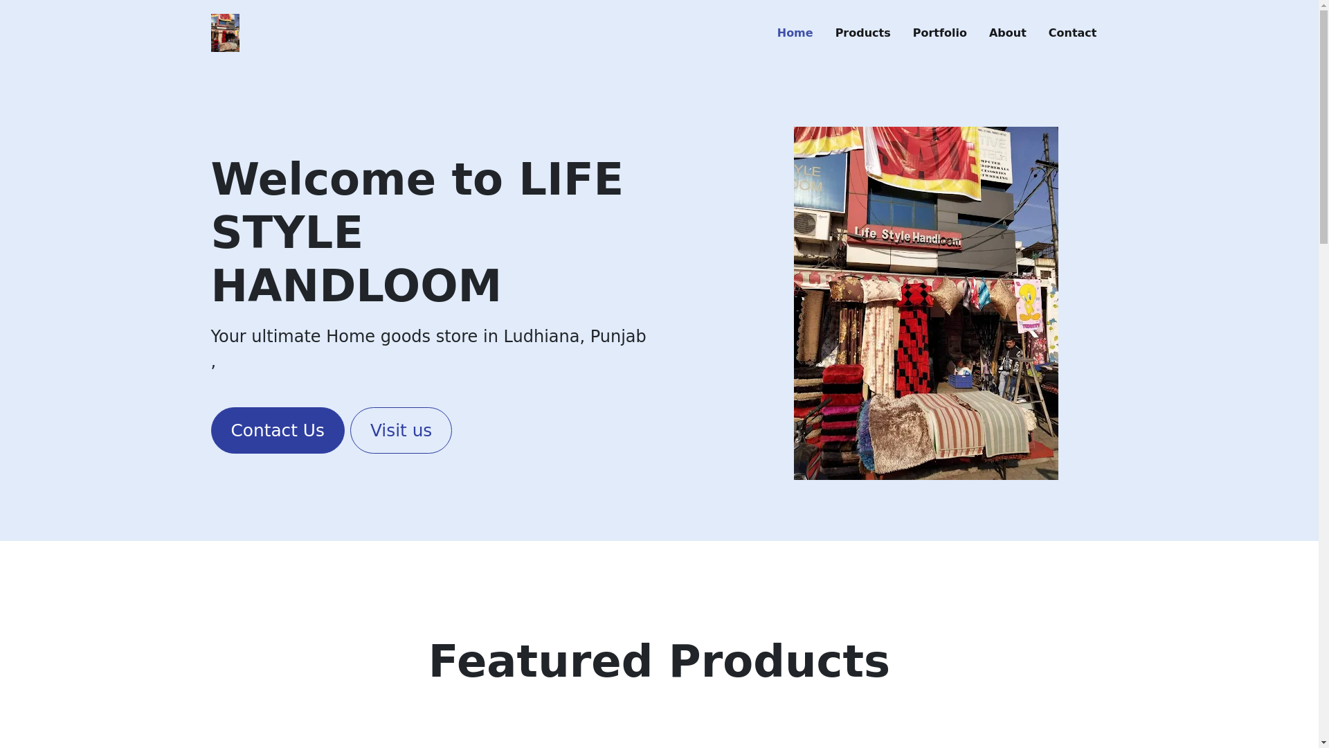 website screenshot of https://lifestylehandloom.co.in/