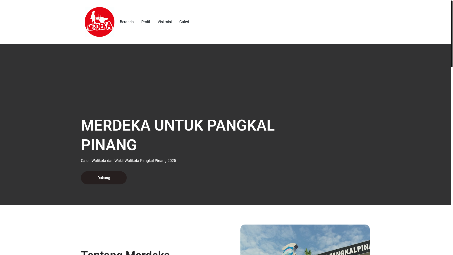 website screenshot of https://merdekapkp.com/