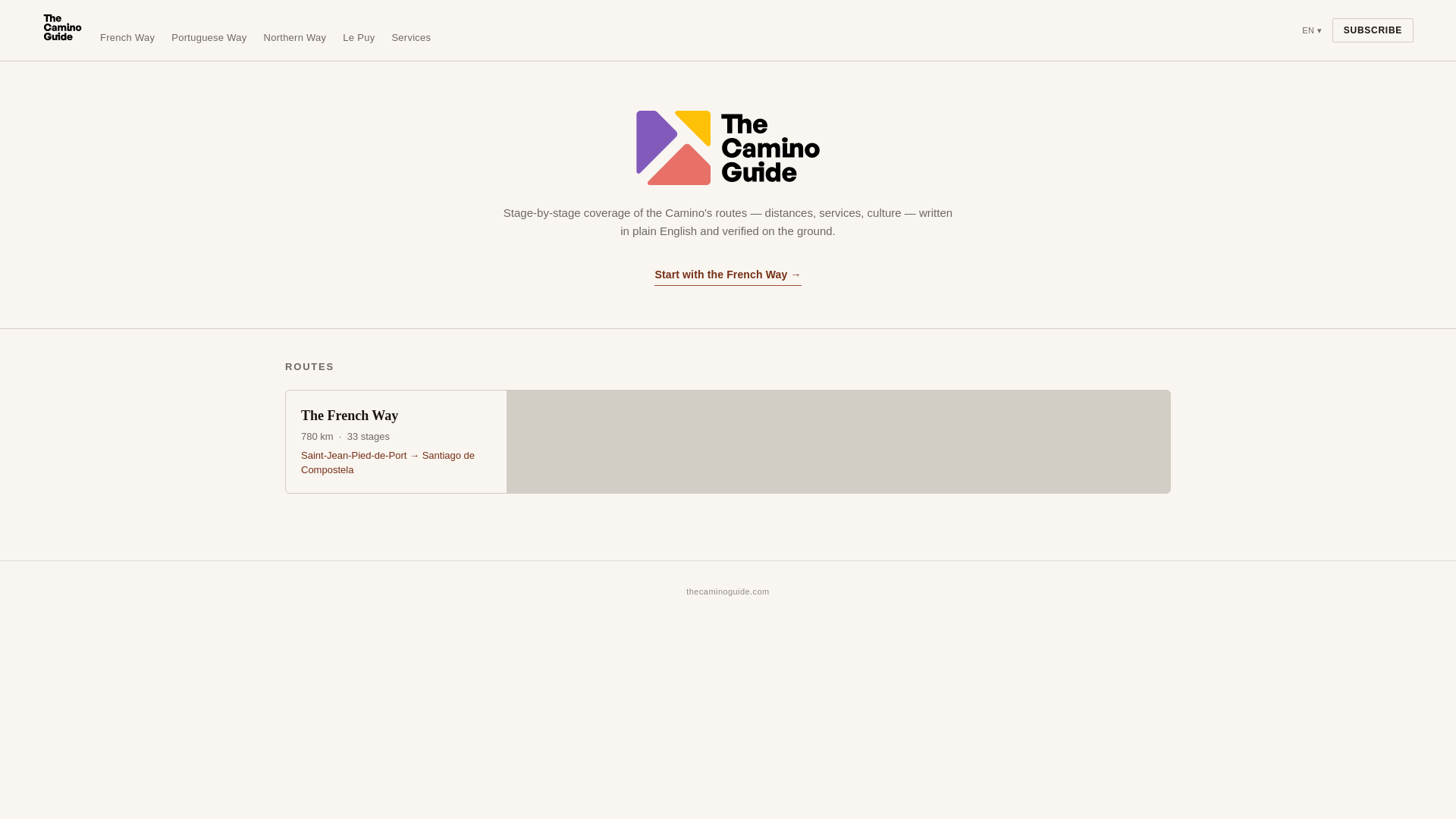 website screenshot of https://the-camino-guide.pages.dev/