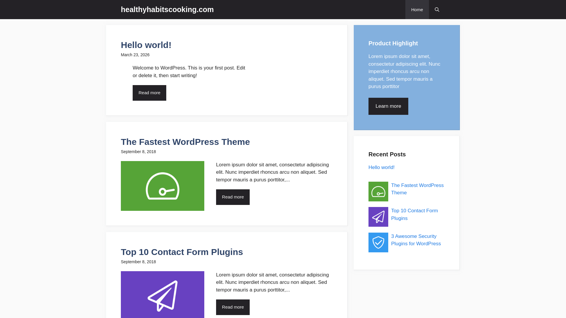 website screenshot of https://healthyhabitscooking.com