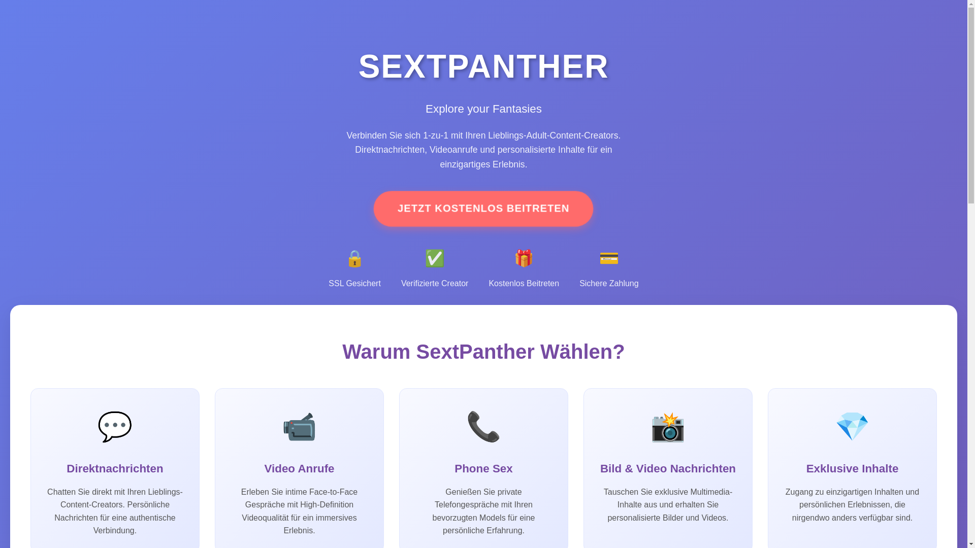 website screenshot of https://sextpanther.de/