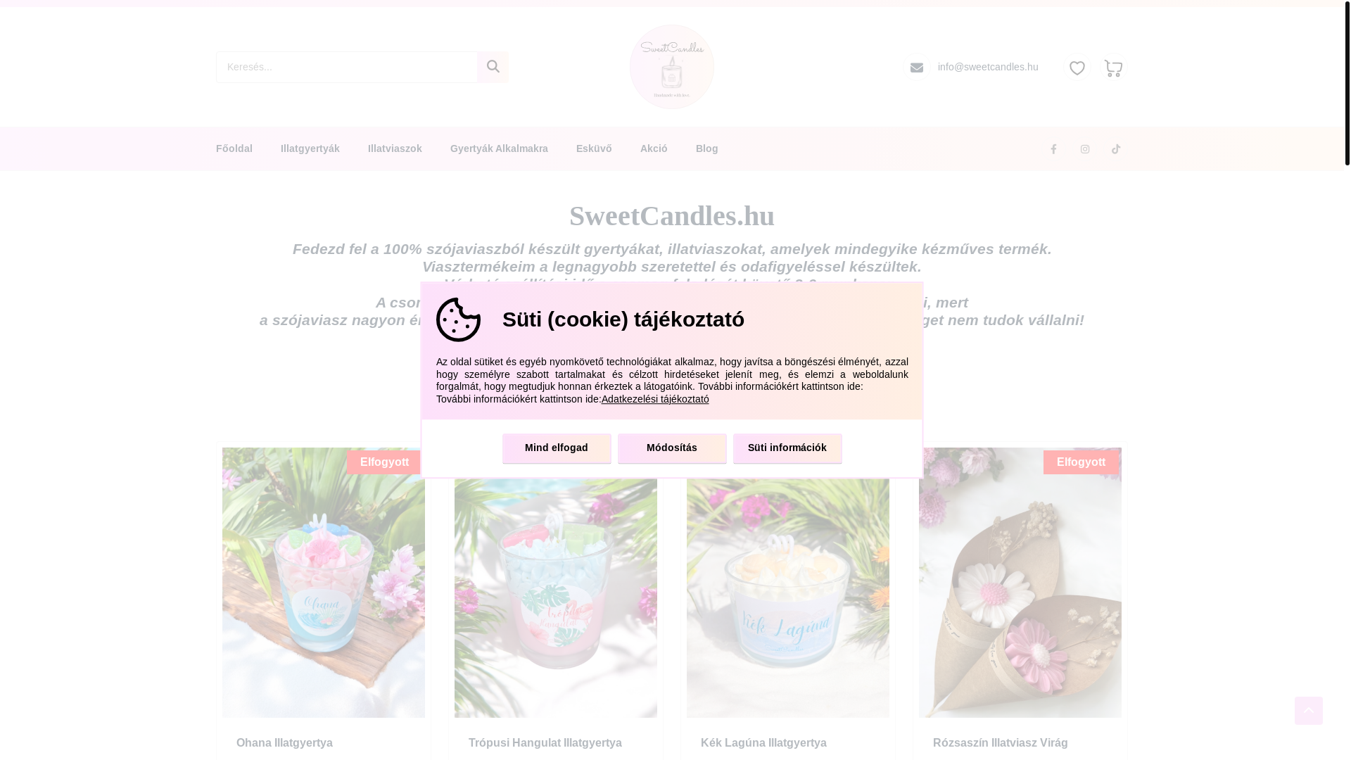 website screenshot of https://kedvesgyertyam.hu/