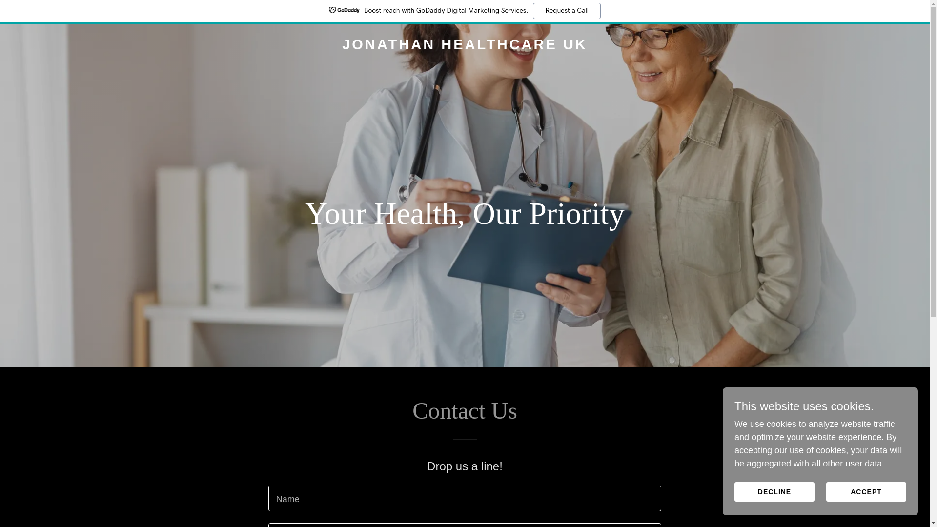 website screenshot of https://jonathanhealthcare.co.uk/