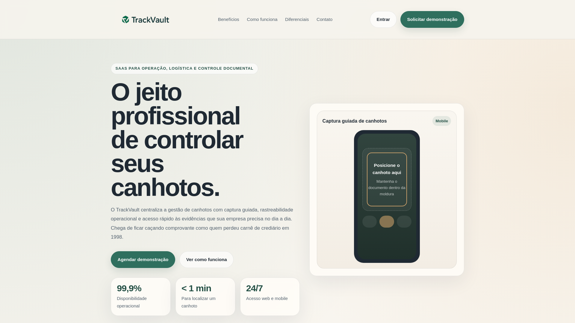 website screenshot of https://trackvaultapp.com/