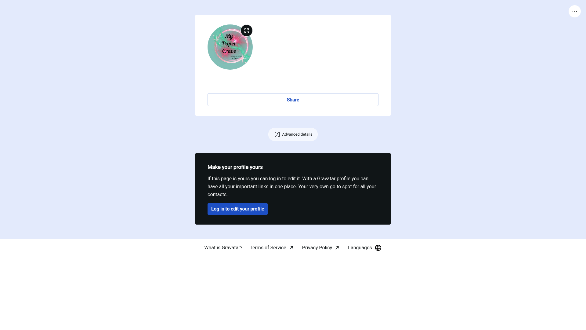 website screenshot of https://mypapercrave.rocks/