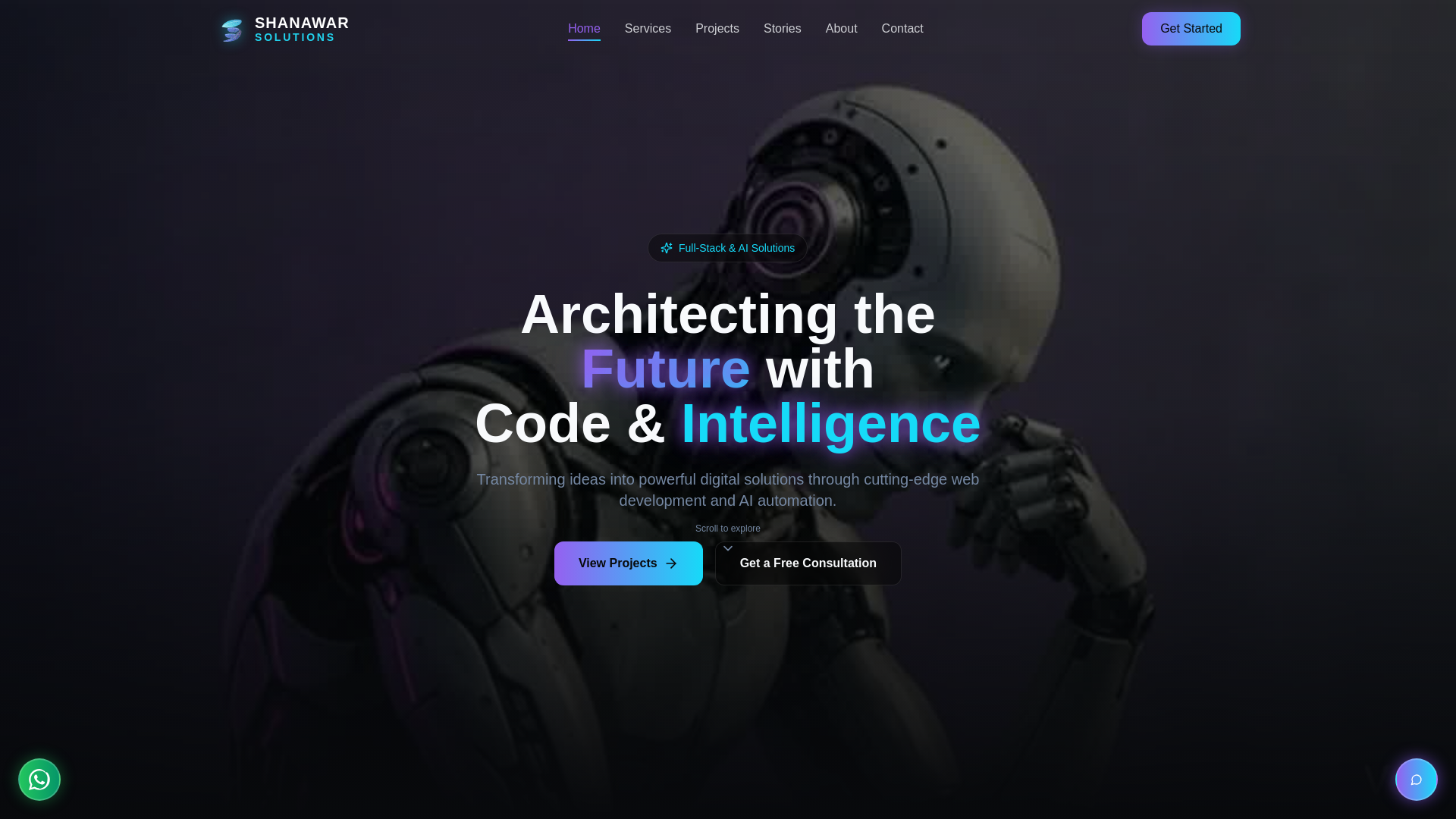 website screenshot of https://shanawarsolutions.site/