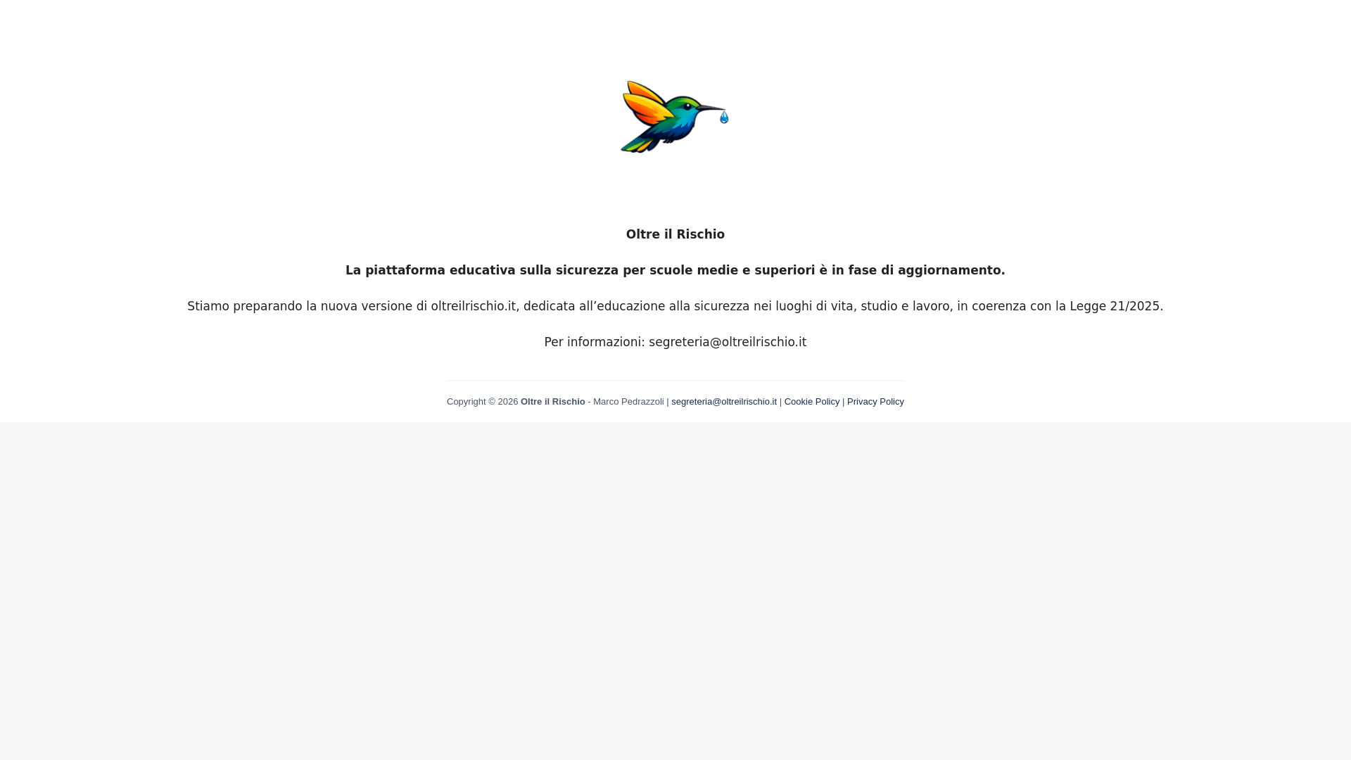 website screenshot of https://oltreilrischio.eu/