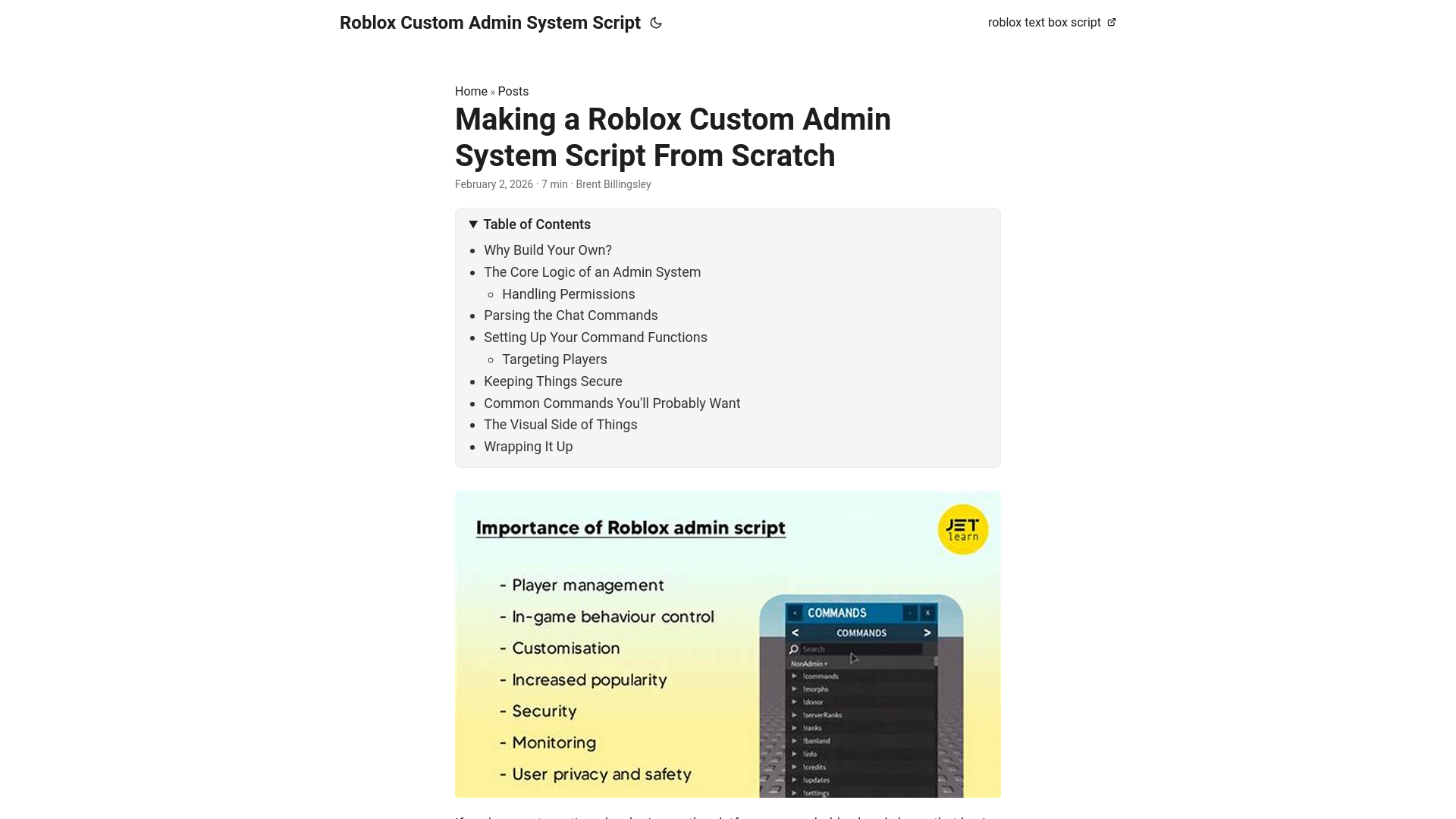 website screenshot of https://roblox-custom-admin-system-script.pages.dev/