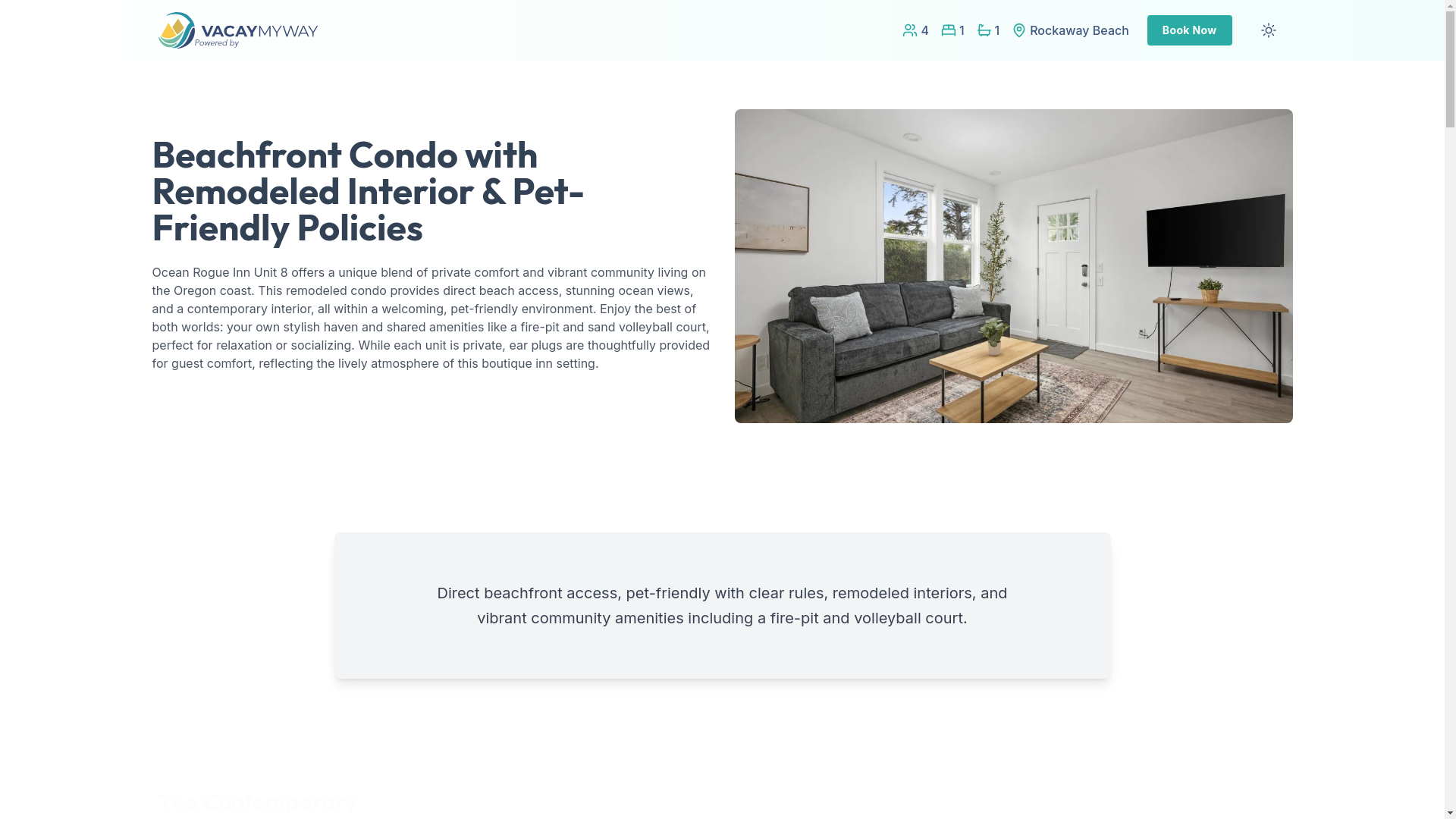 website screenshot of https://tranquilshores.vacations/