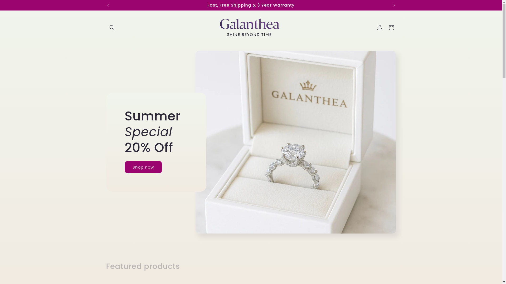 website screenshot of https://galantheajewels.com/