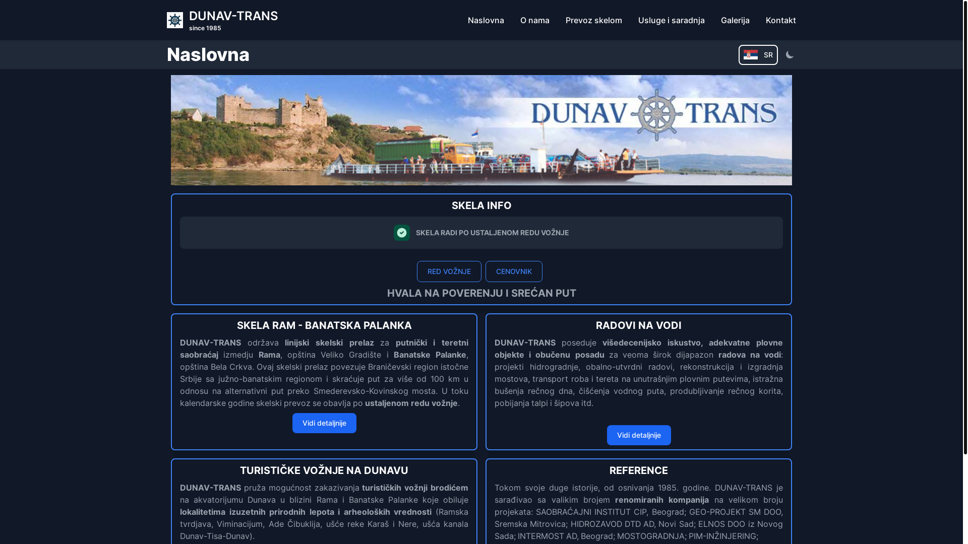 website screenshot of https://dunav-trans.pages.dev/