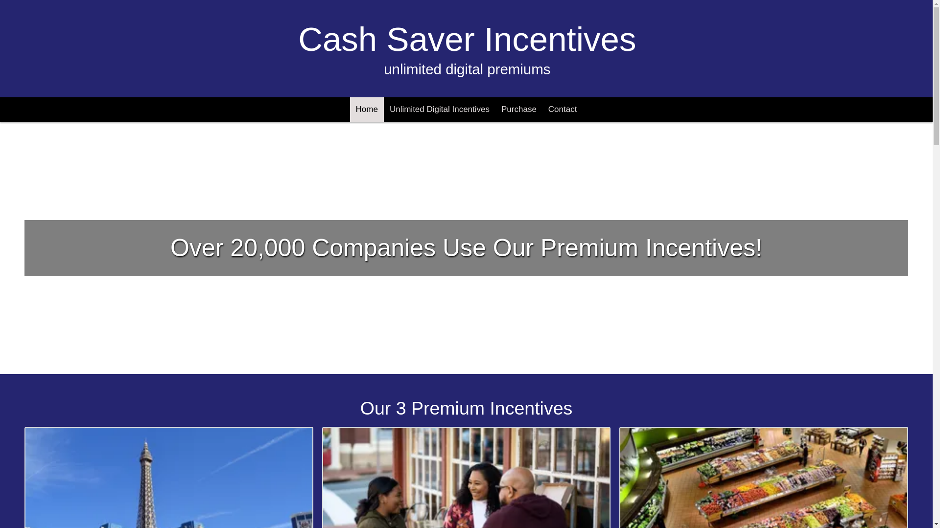 website screenshot of https://cashsaverincentives.net/