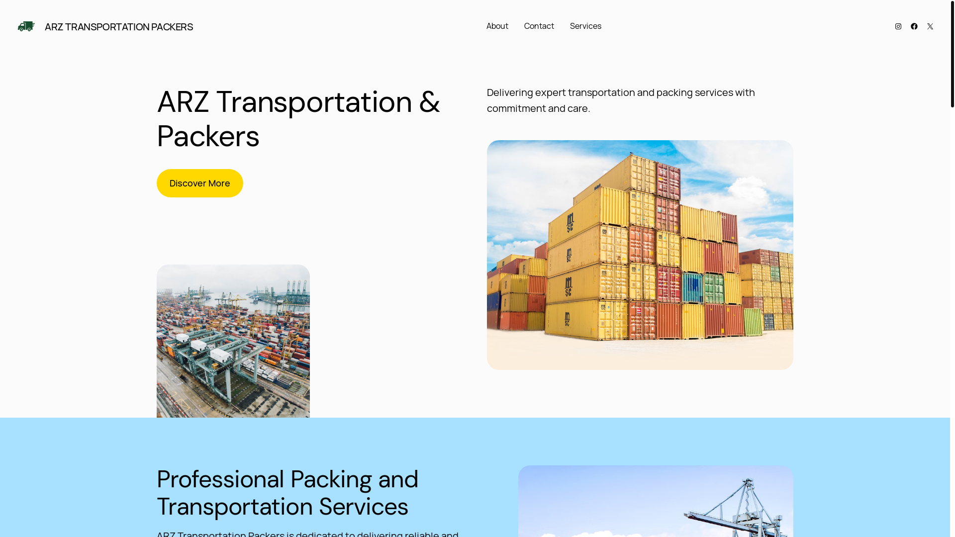 website screenshot of https://arztransportaionpackers.life/