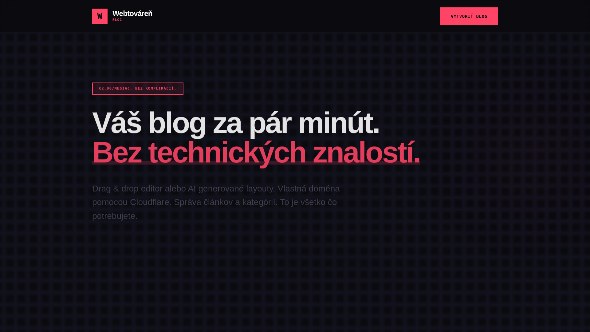 website screenshot of https://webtovaren.blog