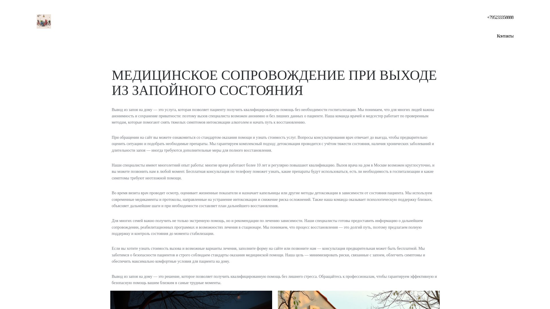 website screenshot of https://vyvod-iz-zapoya-na-domu-samara-11.ru/