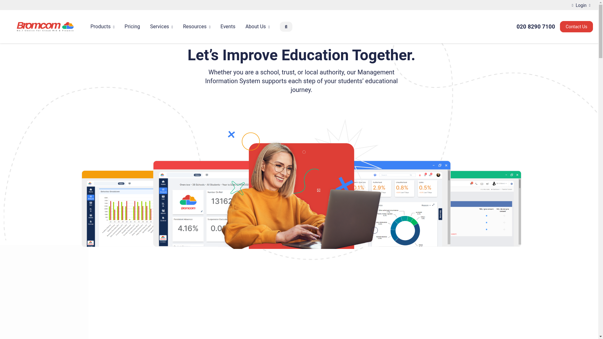 website screenshot of https://bromcom.com/