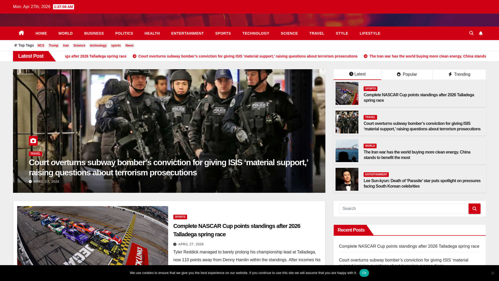 website screenshot of https://newscentral.site