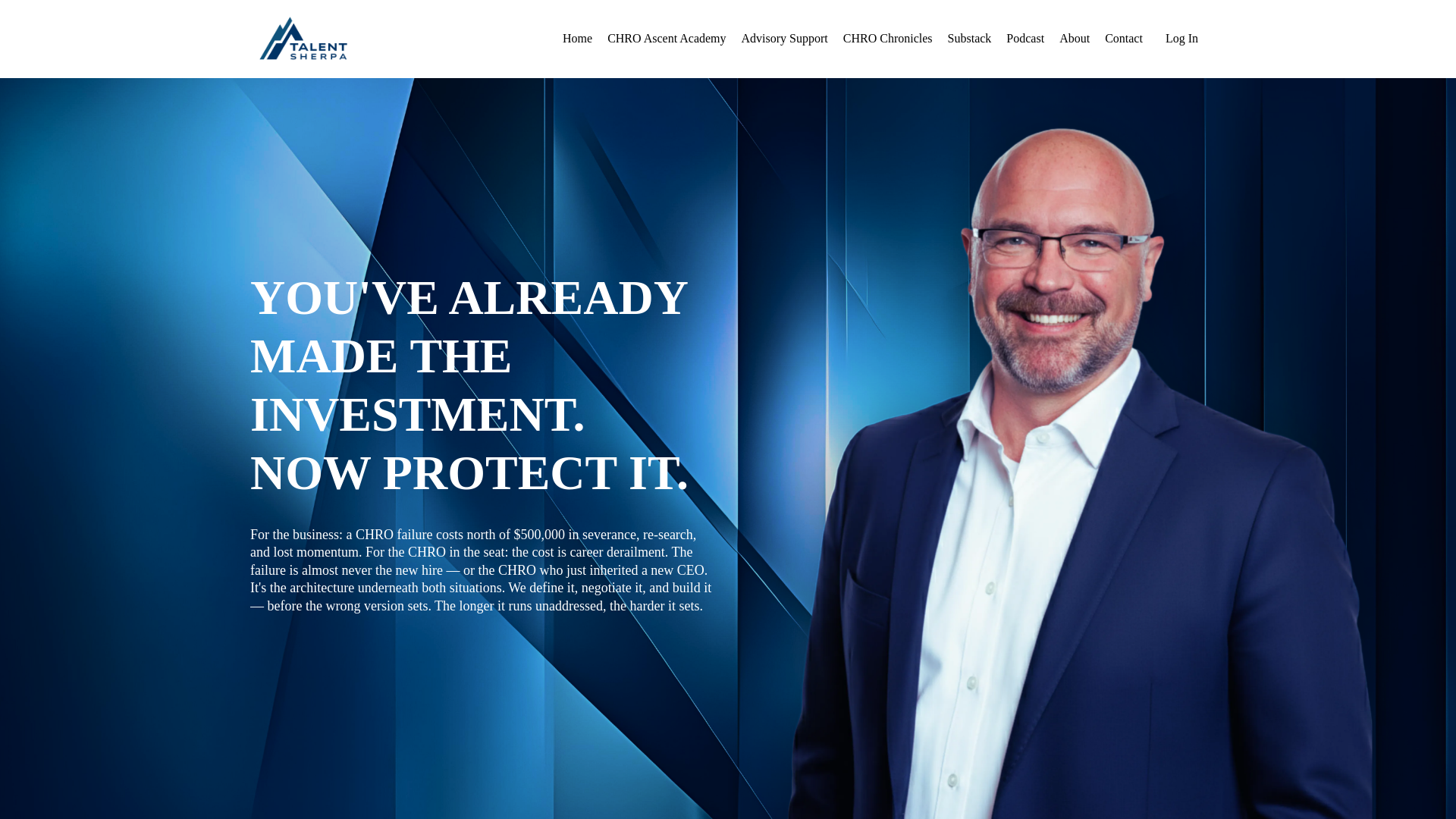 website screenshot of https://discussyouroptionswithmytalentsherpa.com