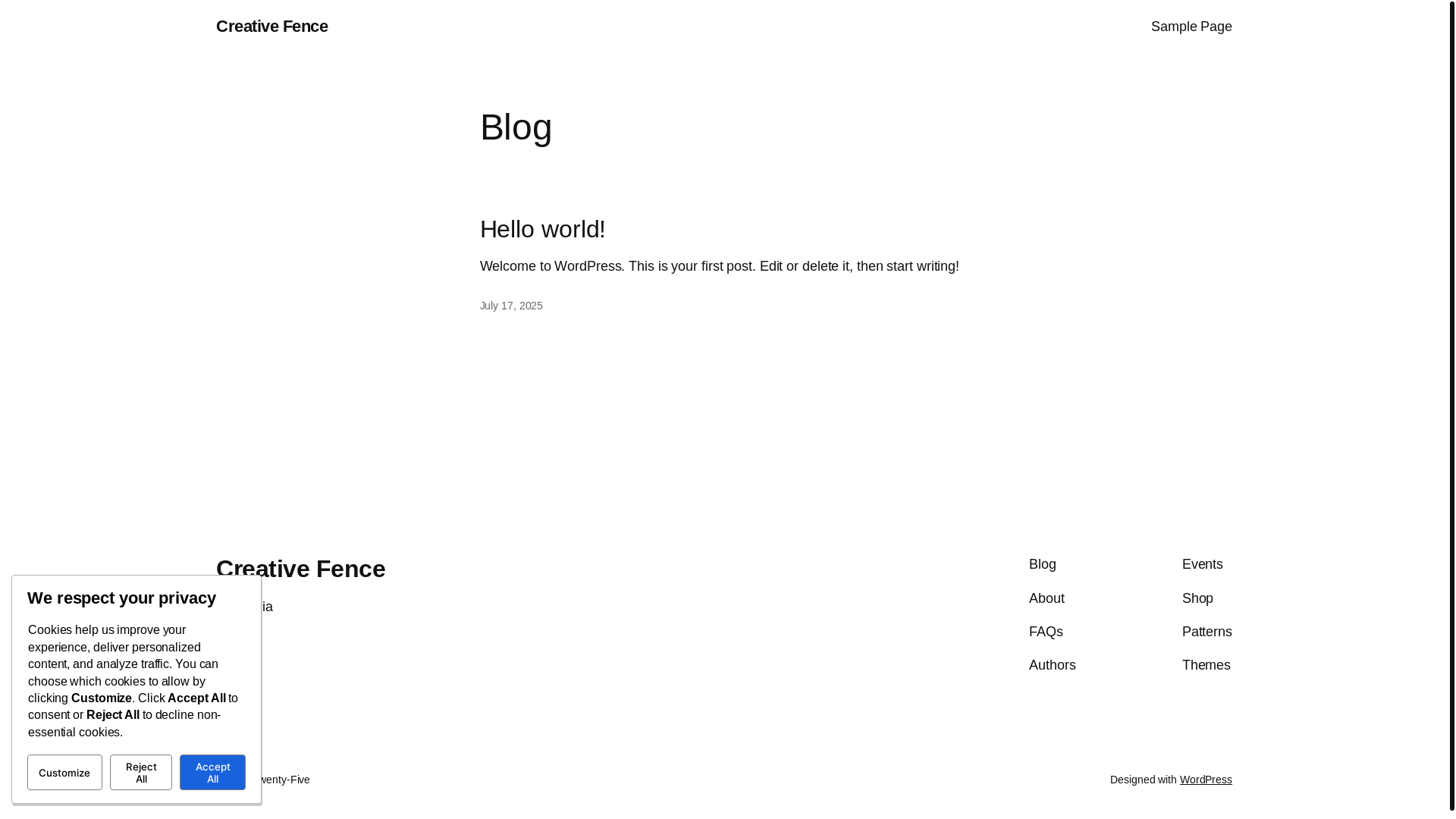 website screenshot of https://creativefenceca.com/