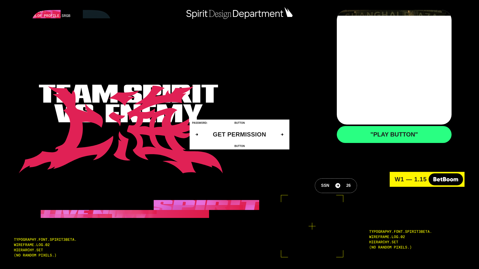website screenshot of https://spirited.team