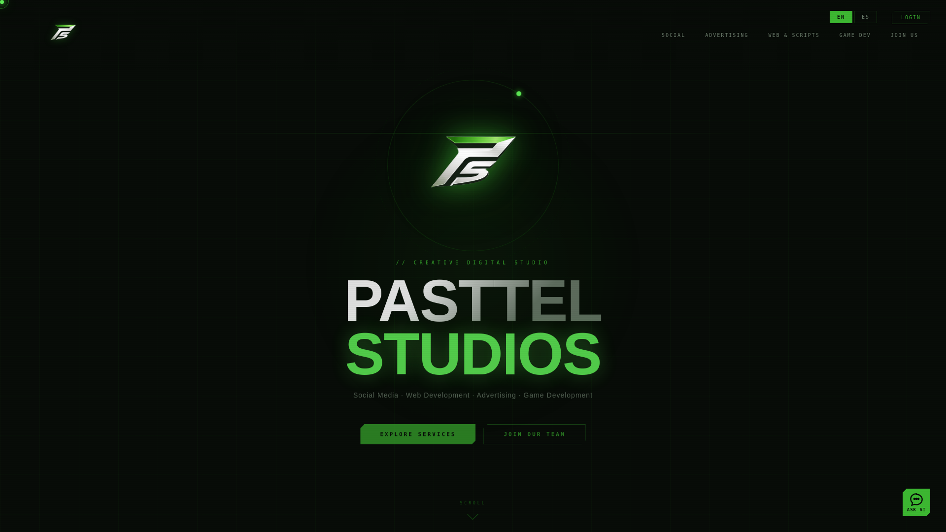 website screenshot of https://pasttelstudios.com