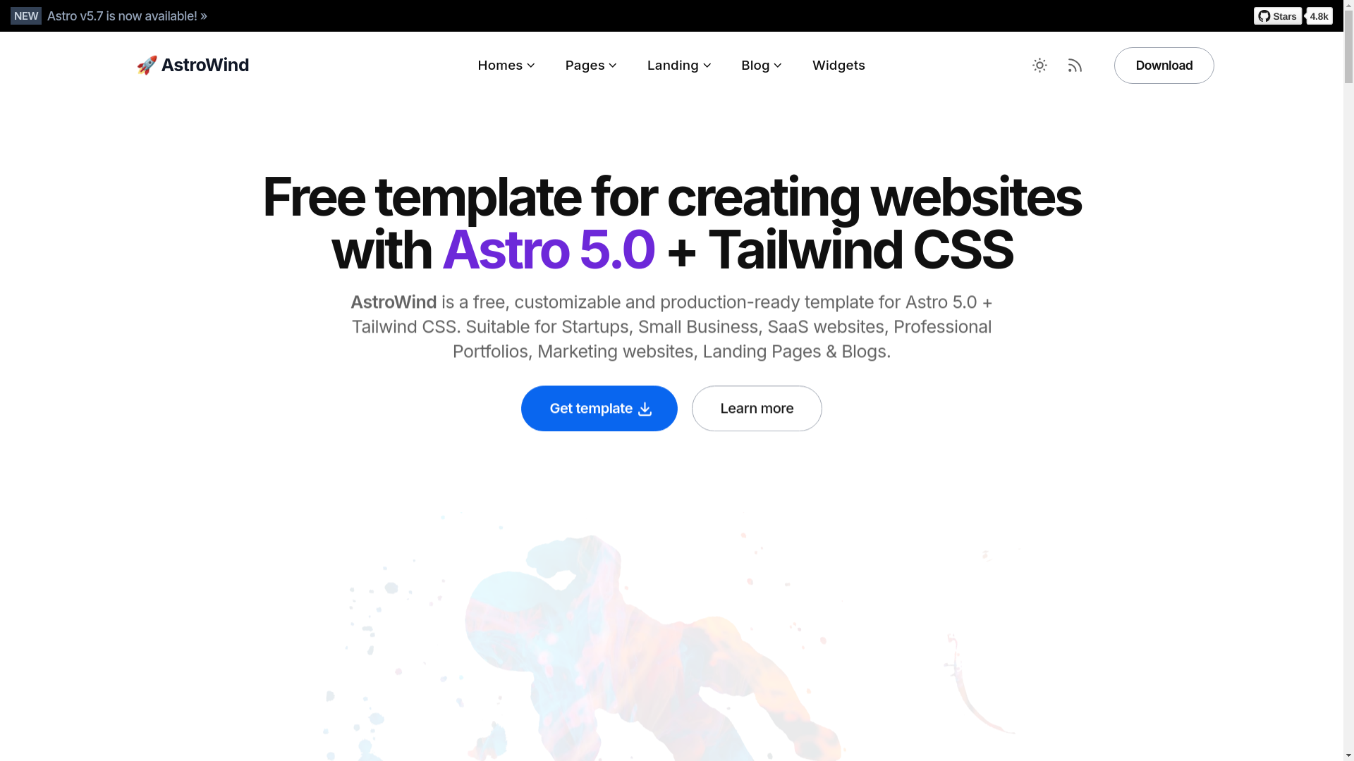 website screenshot of https://astrowind.vercel.app/