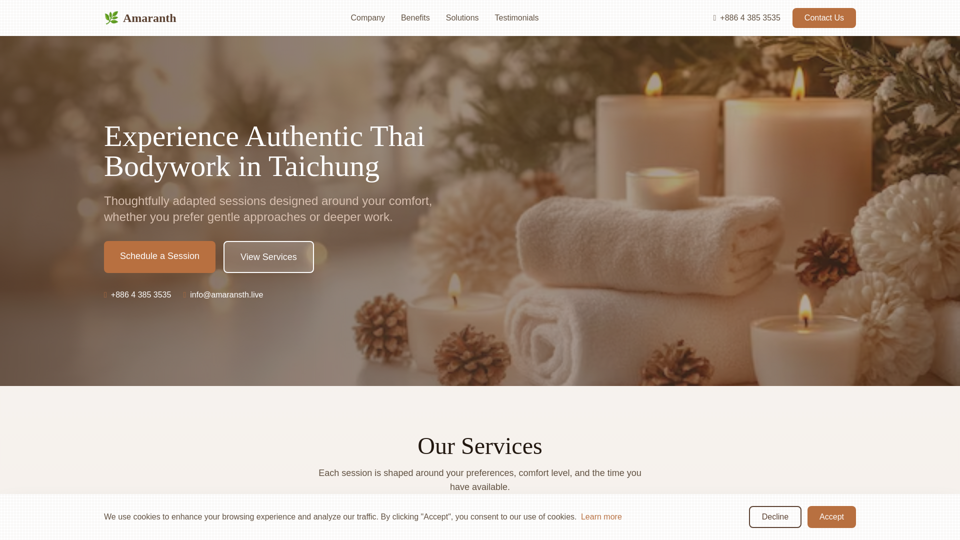 website screenshot of https://amaransth.live