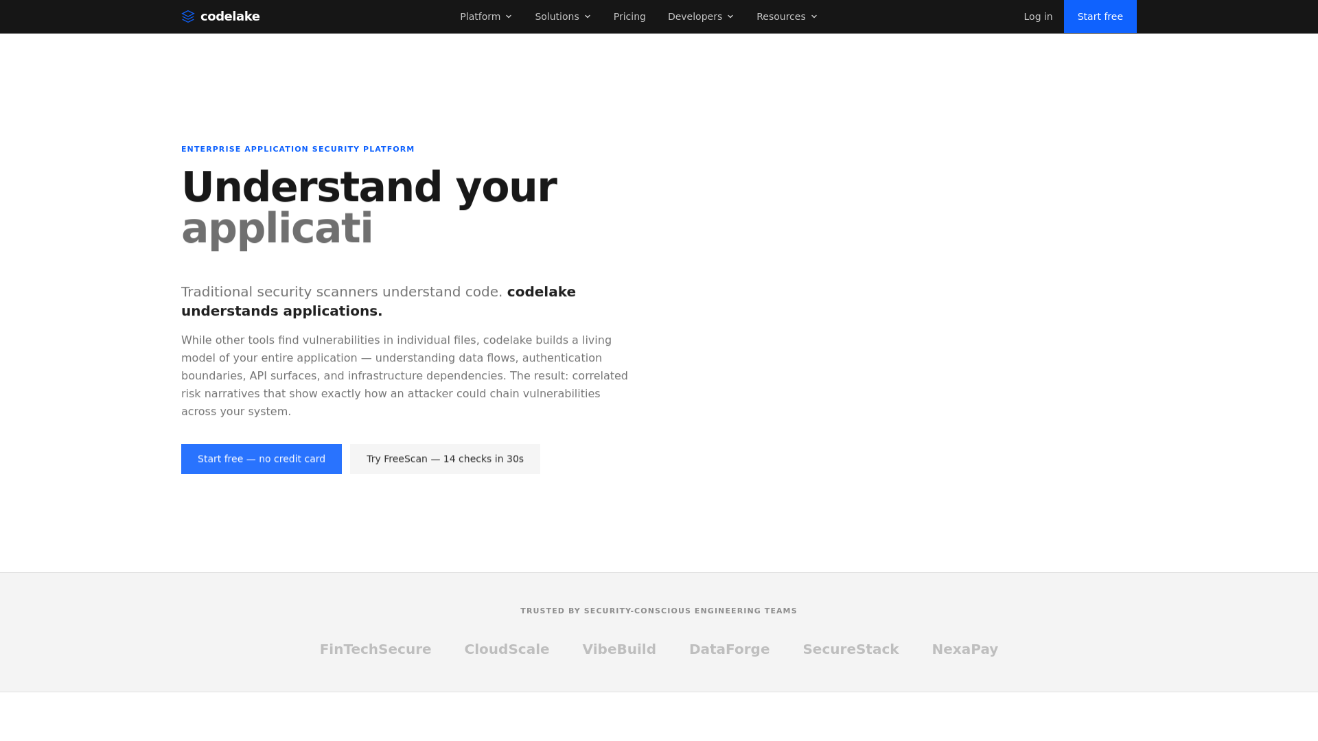 website screenshot of https://codelake-website.pages.dev/