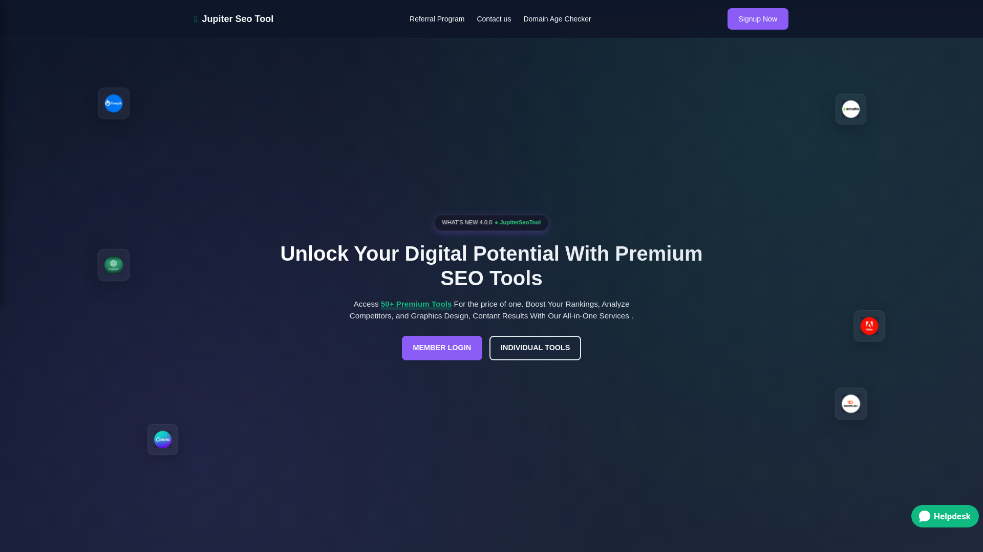 website screenshot of https://jupiterseotool.com/