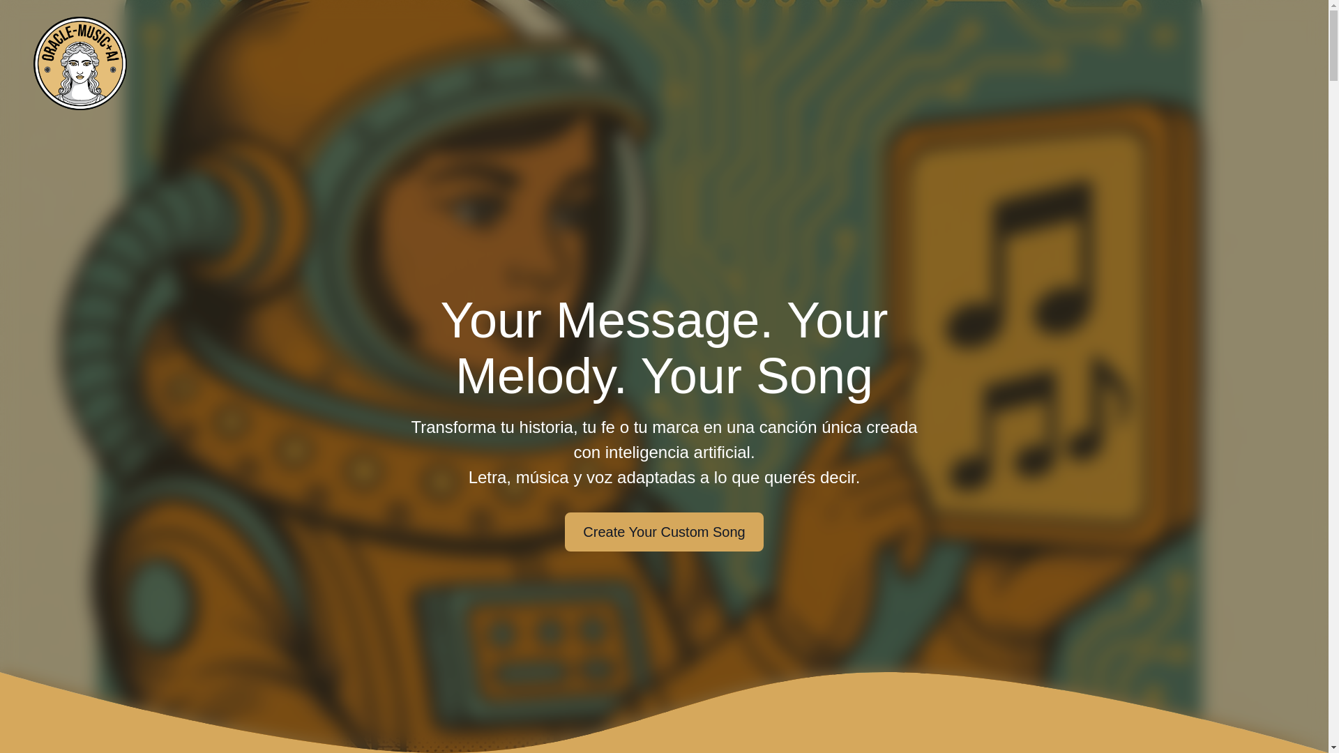 website screenshot of https://oraclemusicai.com/