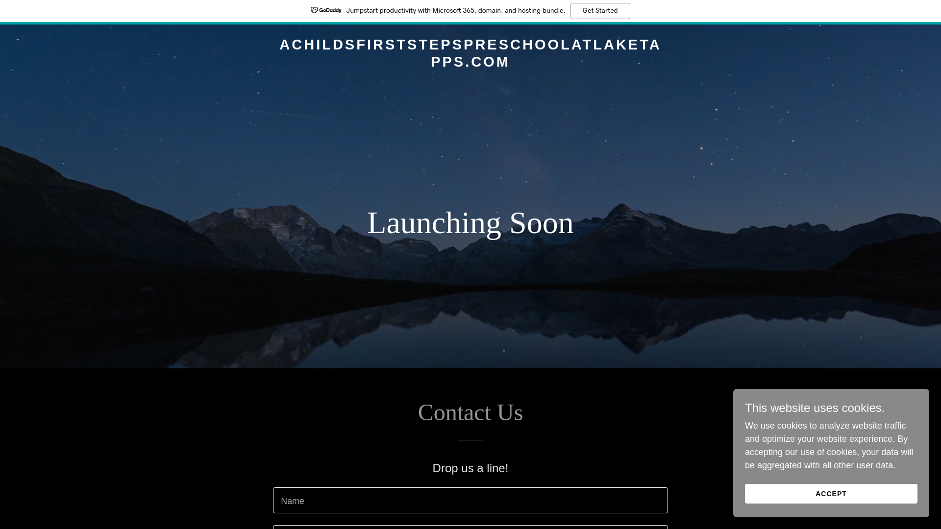 website screenshot of https://achildsfirststepspreschoolatlaketapps.com/