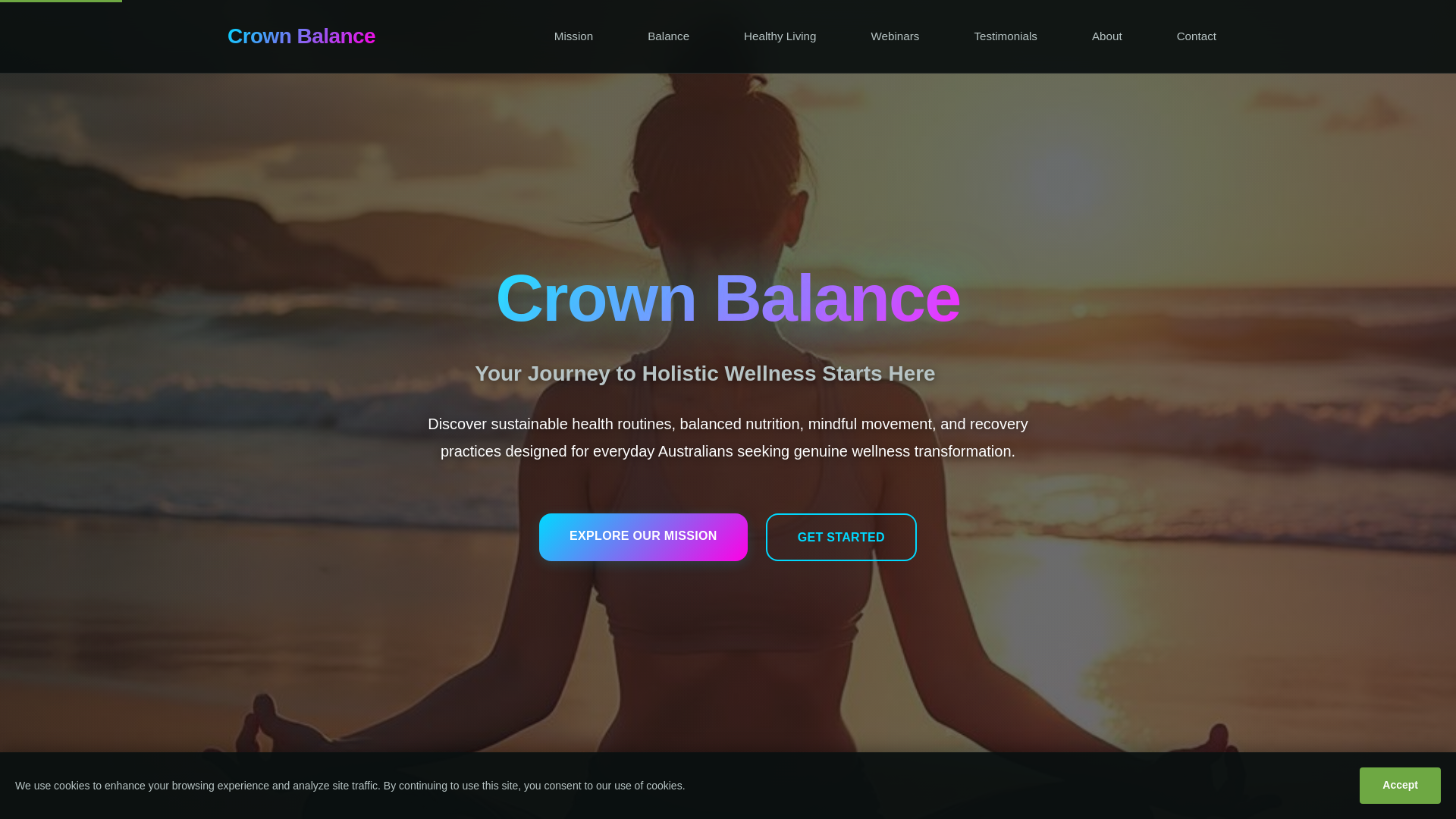 website screenshot of https://crownwellness.space