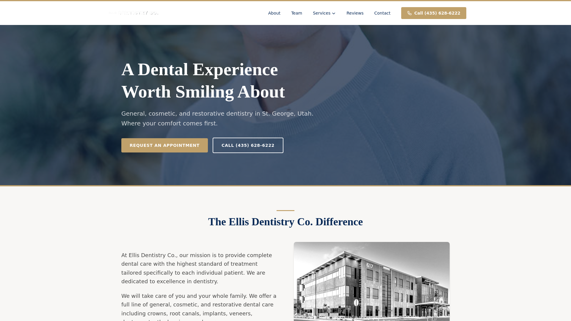 website screenshot of https://ellisdentistryco.pages.dev/