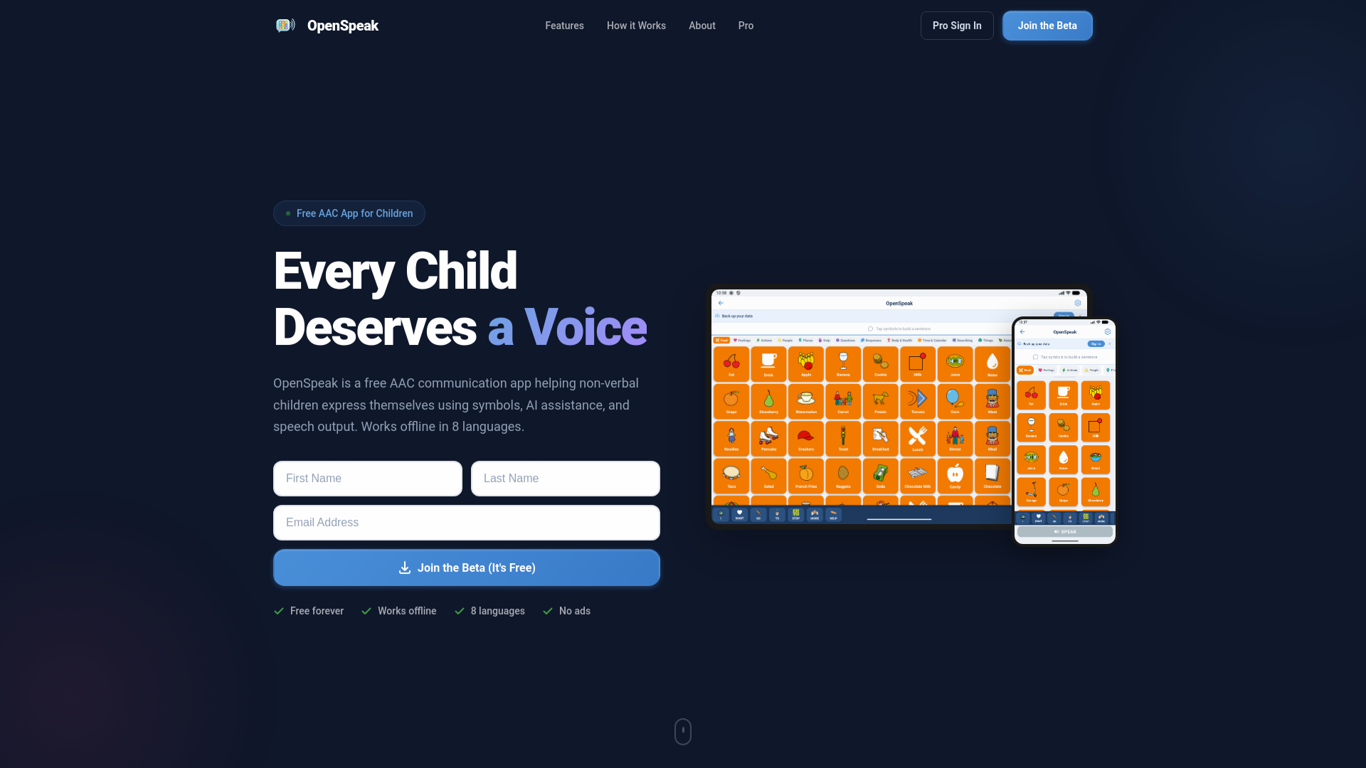 website screenshot of https://openspeakaac.org/