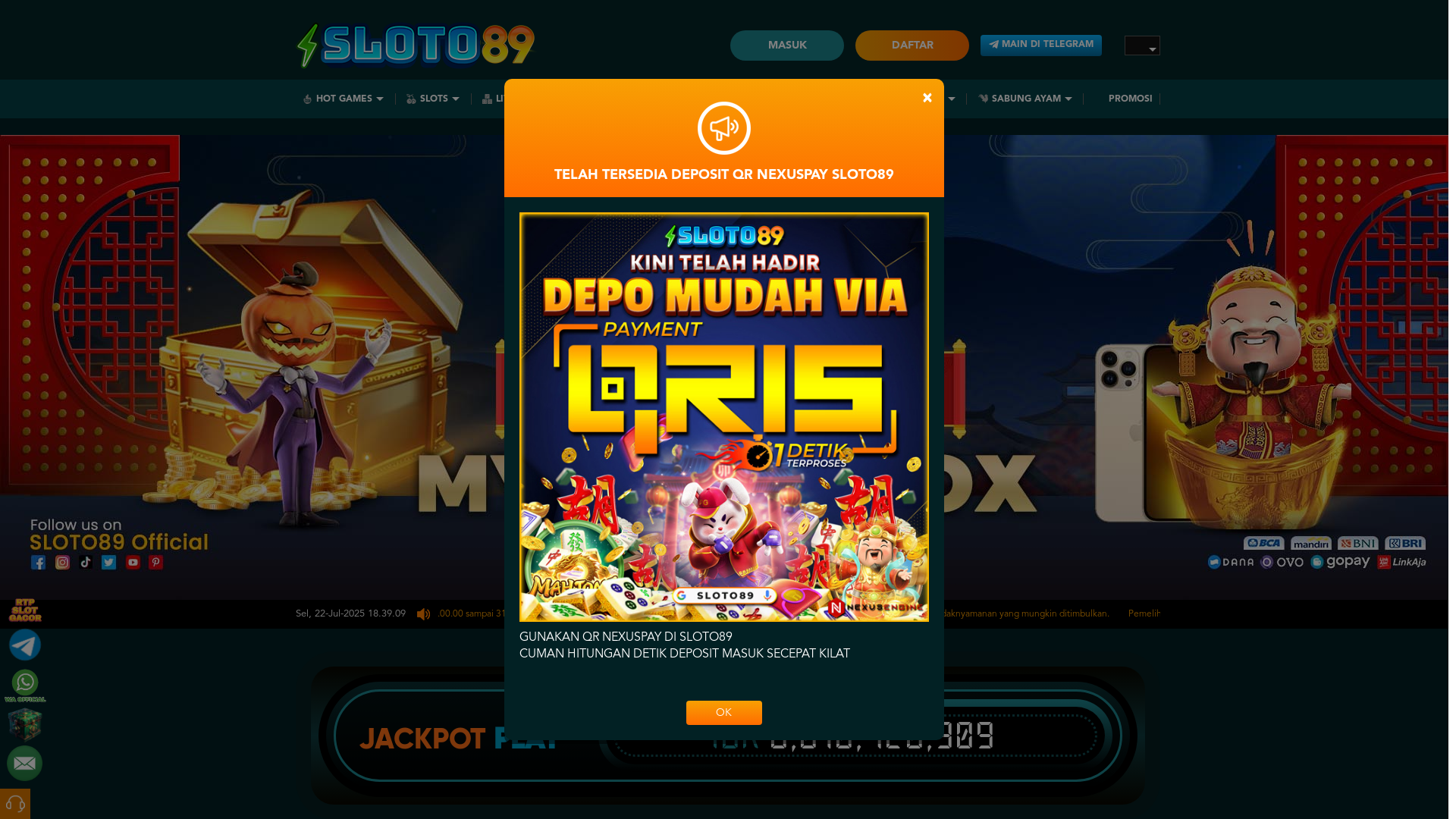 website screenshot of https://sloto89cuka.com/
